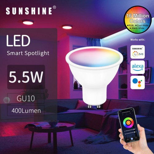 Sunshine Smart wifi RGB Gu10 5.5w led bulb