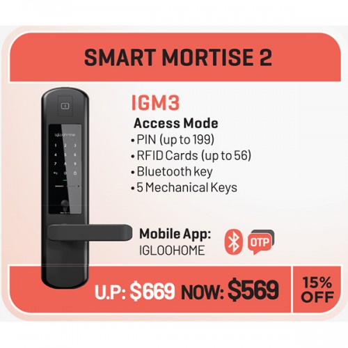 Igloohome smart mortise 2 IGM3 digital door lock