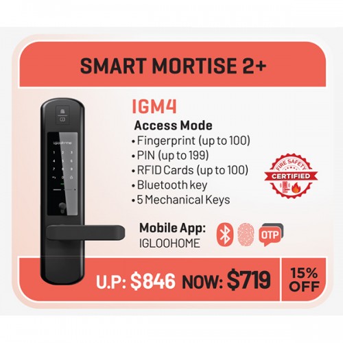 Igloohome smart mortise 2+ IGM4 digital door lock