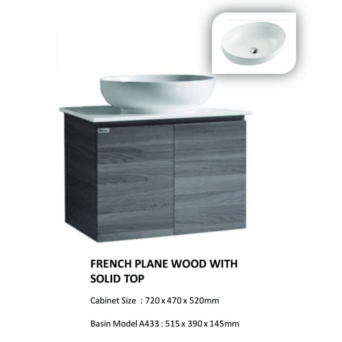 BATHROOM BASIN CABINET WITH PHOENIX STONE SOLID TOP A107