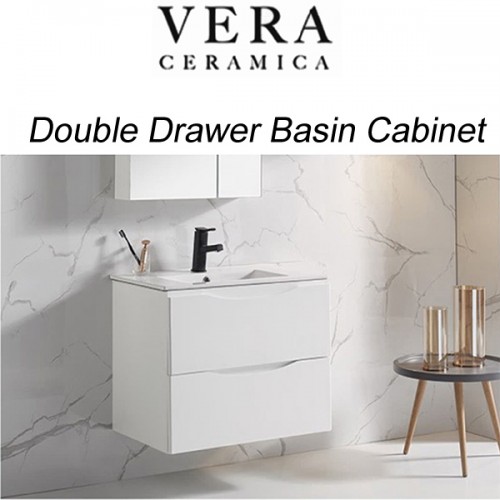 Vera double drawer waterproof basin cabinet - 8015 WH