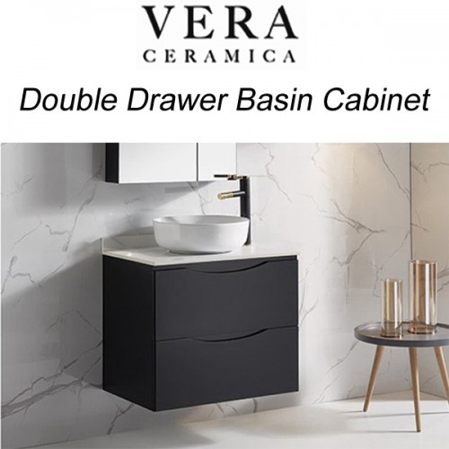 Vera double drawer waterproof basin cabinet - 8015 BK