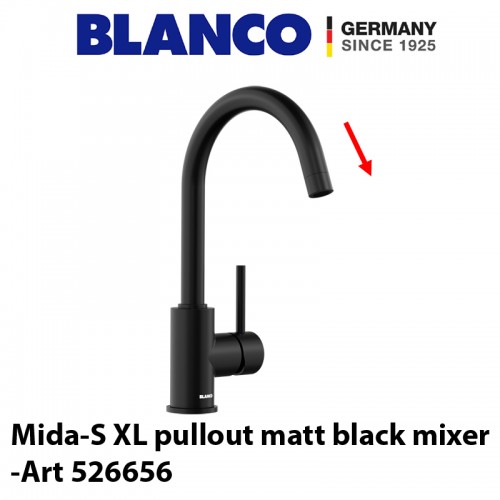 Blanco mida-s XL pullout sink mixer matt black -526656