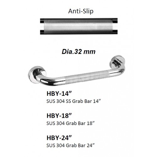 Anti slip 32mm ss304 grab bar