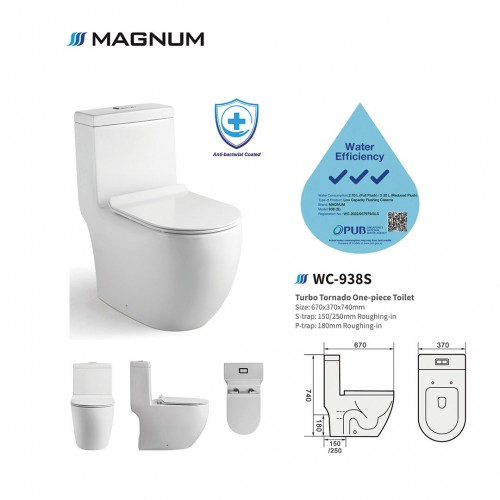 Baron W888 One Piece Toilet Bowl (Include Installation)