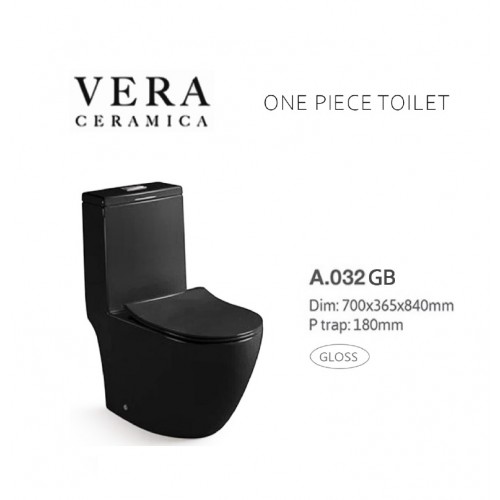 VERA ONE PIECE GLOSSY BLACK WC -A032GB