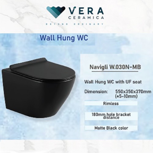 VERA NAVIGLI W.030N-MB WALL HUG WC