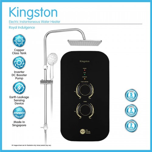 707 Kingston instant heater with rainshower set black
