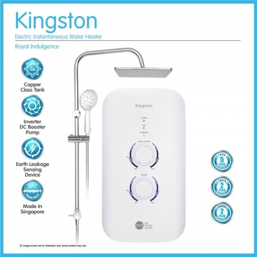 707 Kingston instant heater with rainshower set white